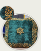 Handmade velvet Cushion Cover (Emerald Green and Gold) border