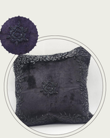 Handmade Velvet Cushion Cover (Black on Black)
