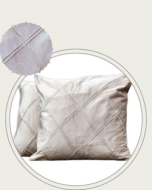 Plain Velvet Cushion Cover (Off White)