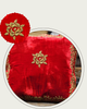 Handmade velvet Cushion Cover (Red and Gold)