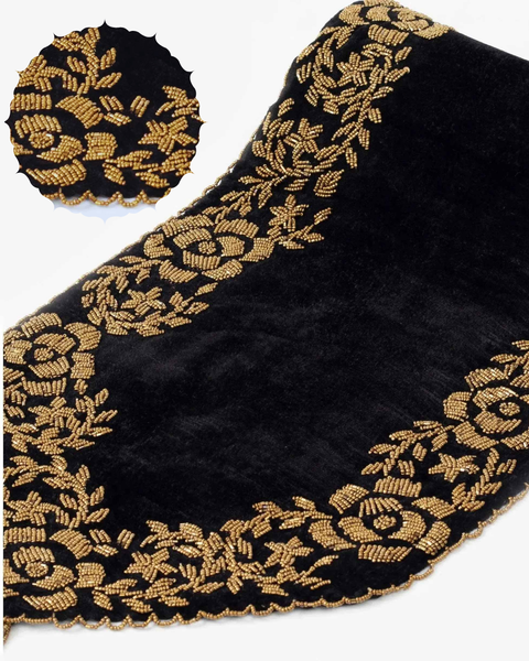 Handmade Table Runner (Black and Gold Border)