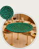 Hand-Painted Emerald Green Serving dish with stand
