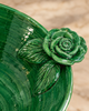 Ceramic serving platter with stand (Green)