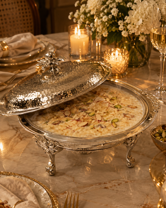 Hammered Oval Chafing Dish / Food Warmer