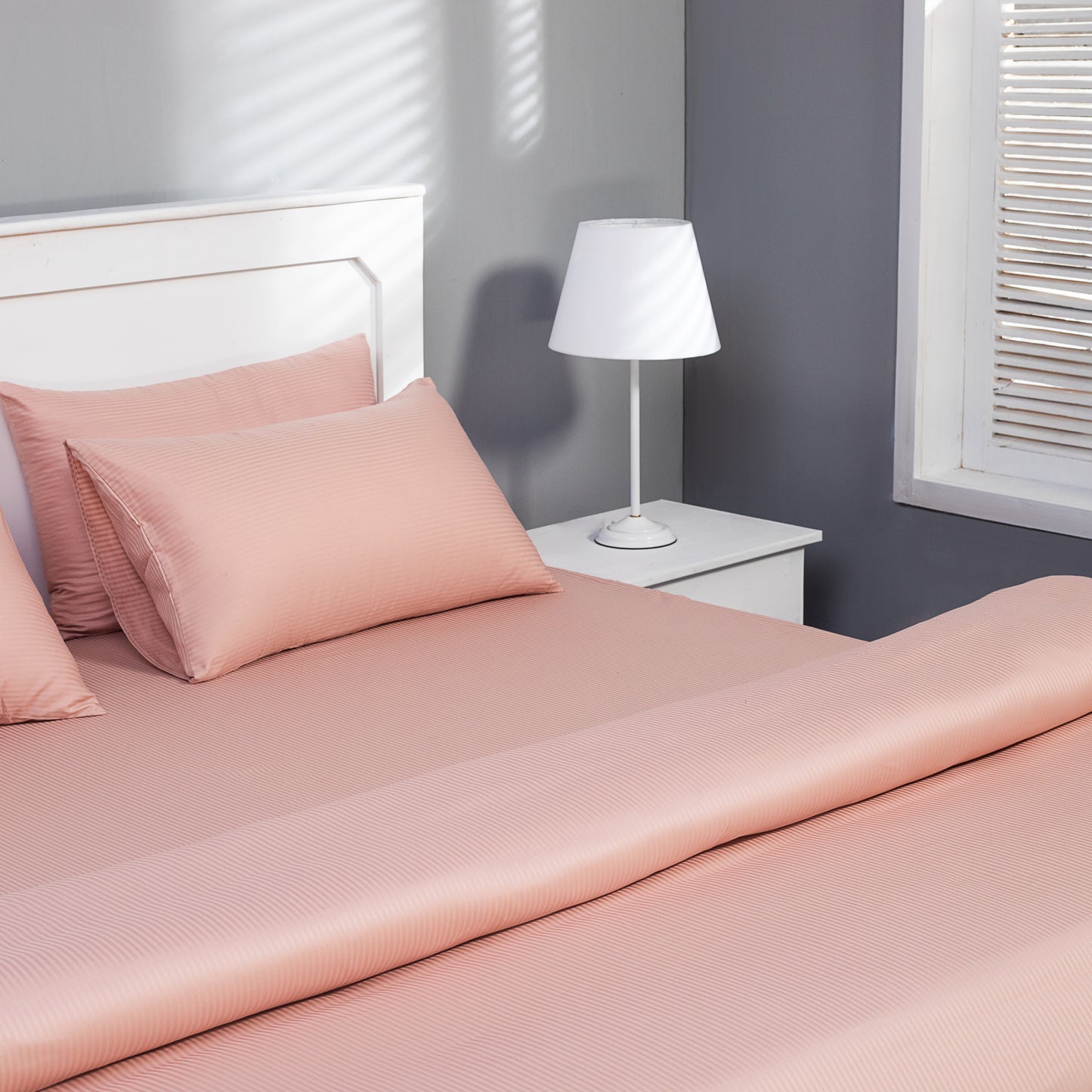 Pink Striped Duvet Cover Set