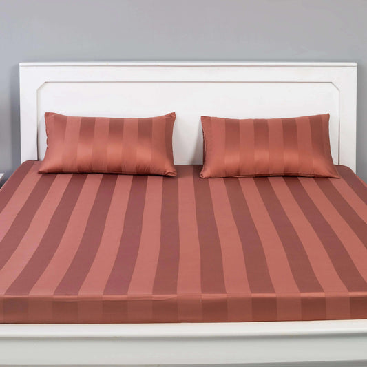 Premium Quality Bed Sheet With Flat Sheet (Tea Pink) - Handmade Stories