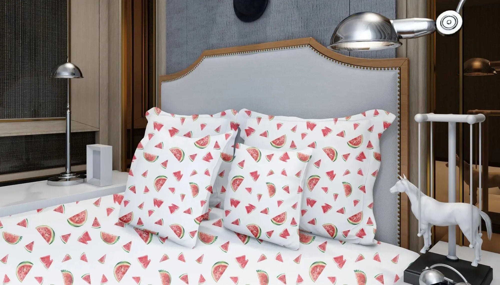 Premium Quality Bed Sheet With Flat Sheet (Watermelon design) - Handmade Stories