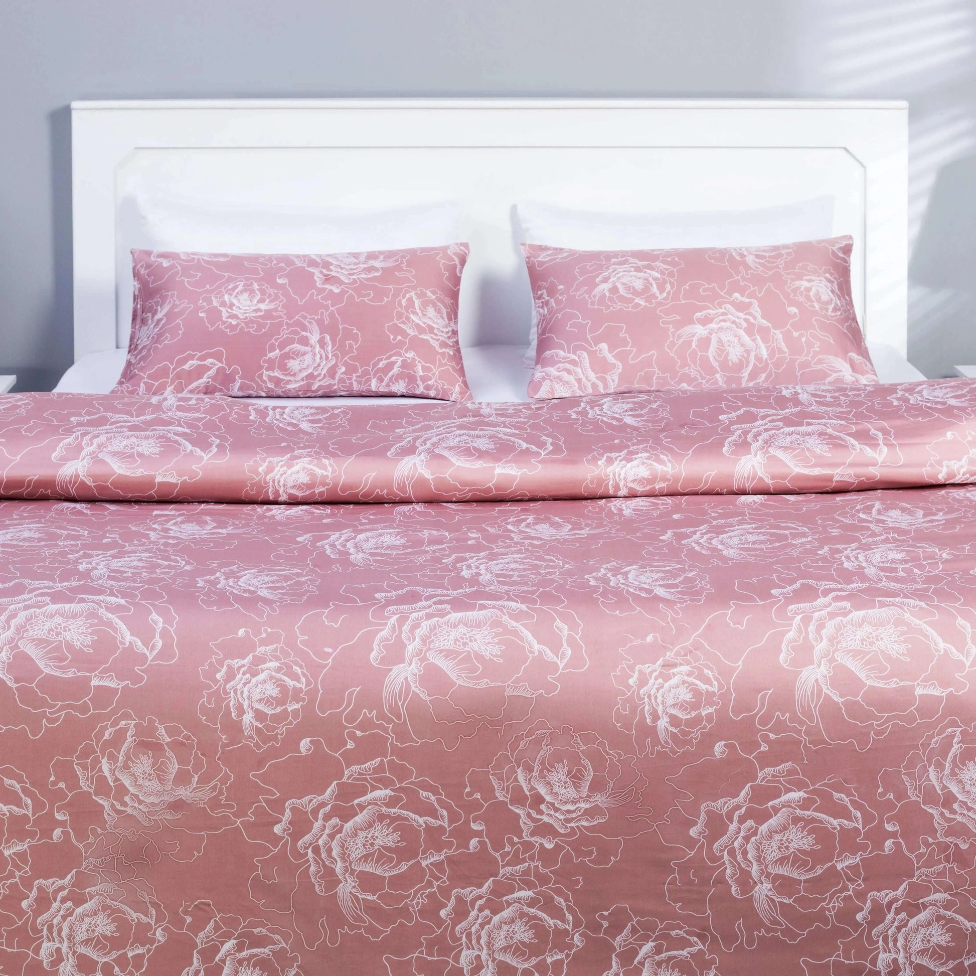 Quilt Cover Set (Pink Floral) - Handmade Stories