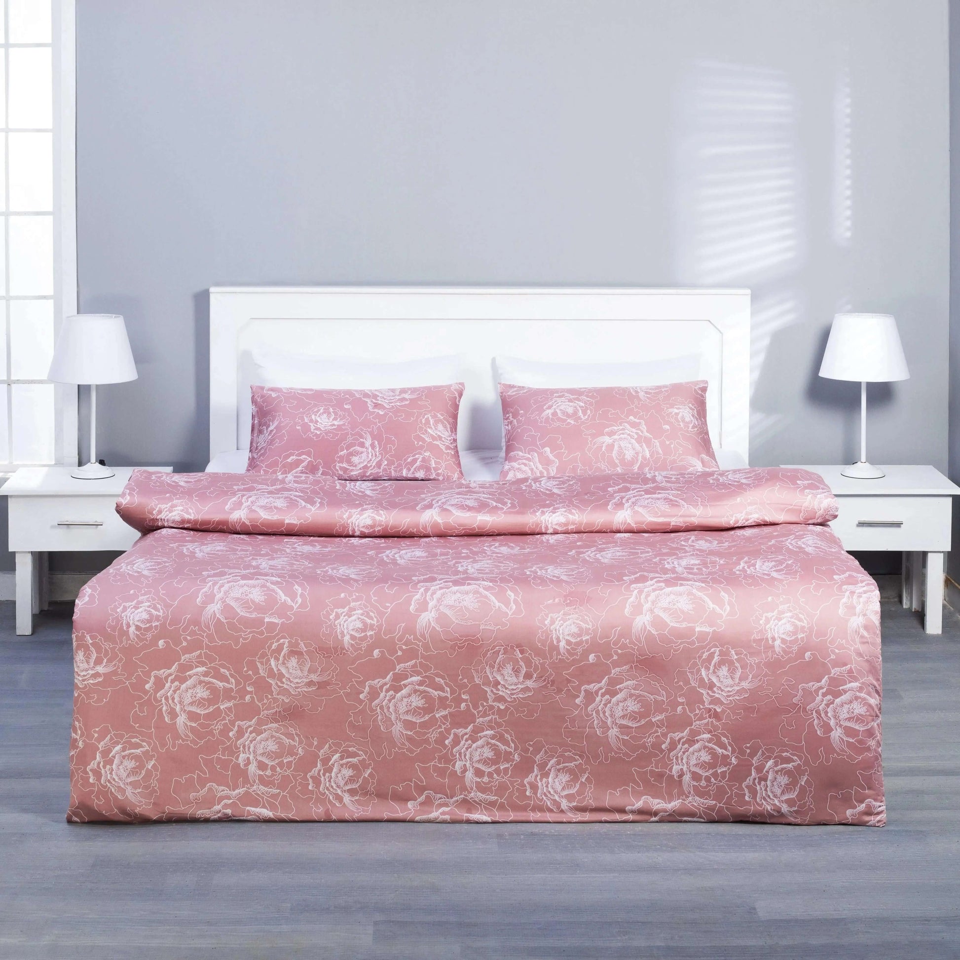 Quilt Cover Set (Pink Floral) - Handmade Stories
