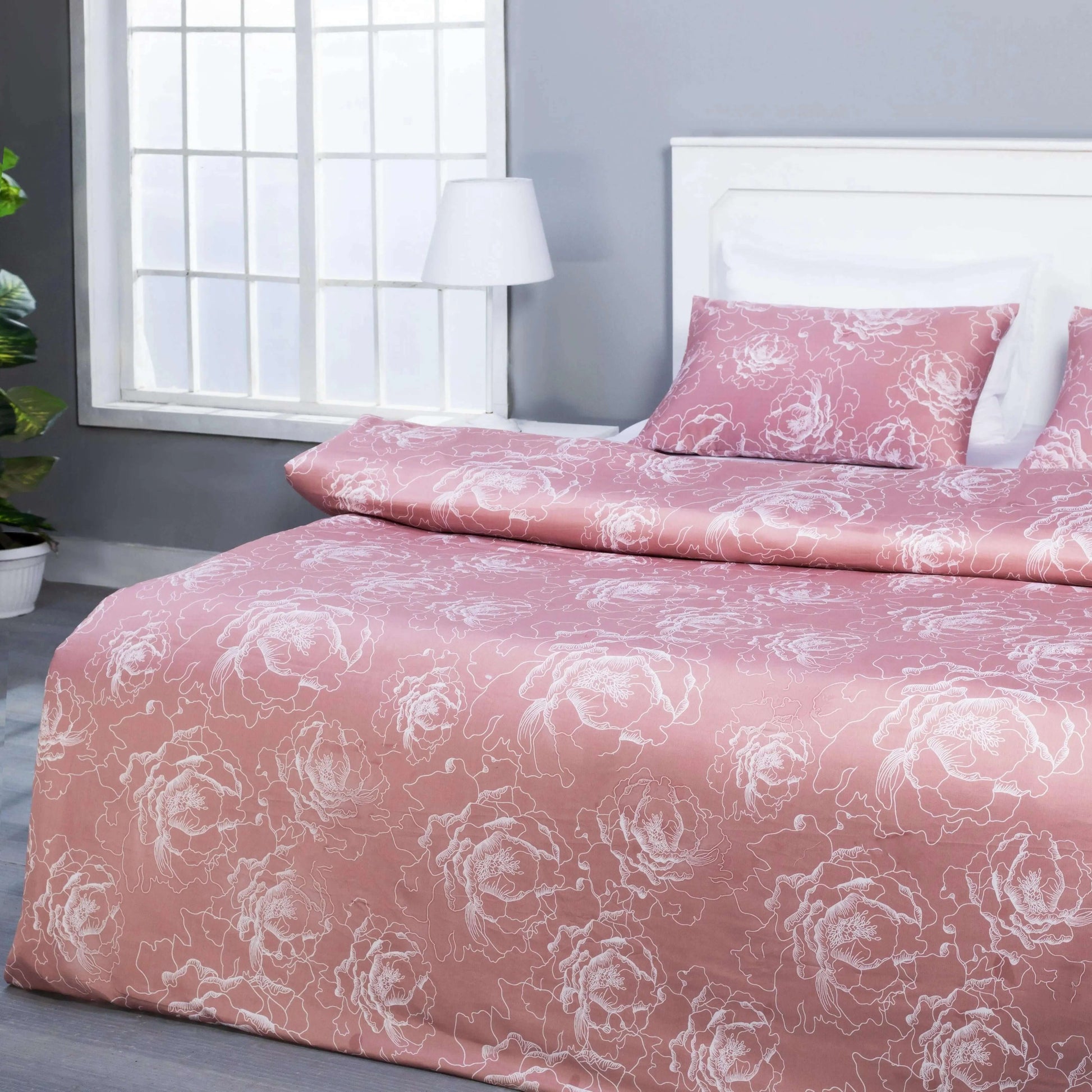 Quilt Cover Set (Pink Floral) - Handmade Stories