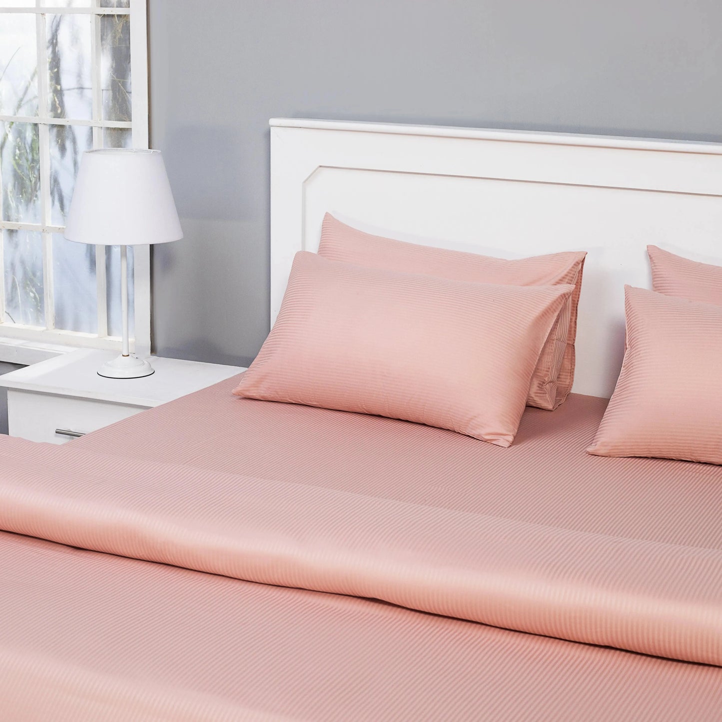 Quilt Cover Set (Pink Striped) - Handmade Stories