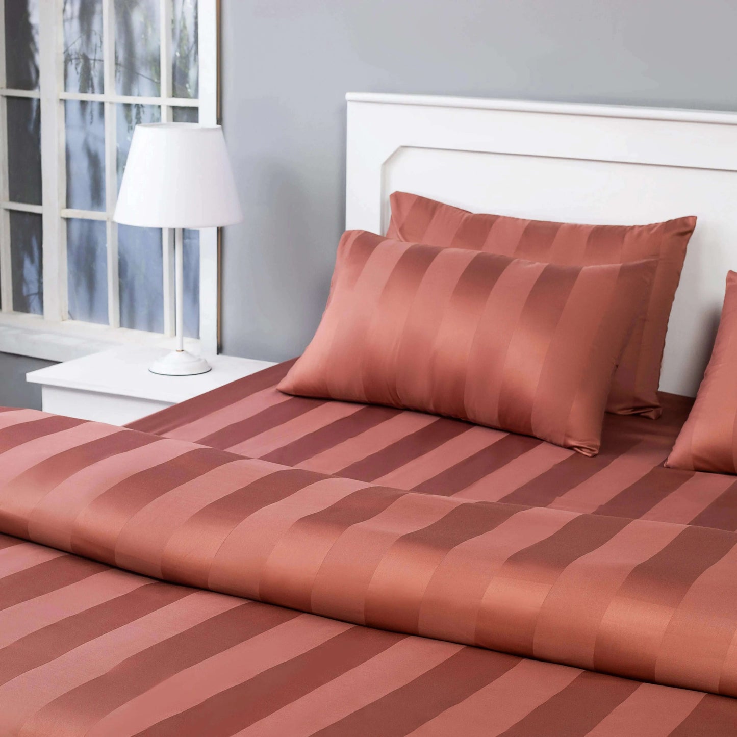 Quilt cover (Pink- wide stripe) - Handmade Stories