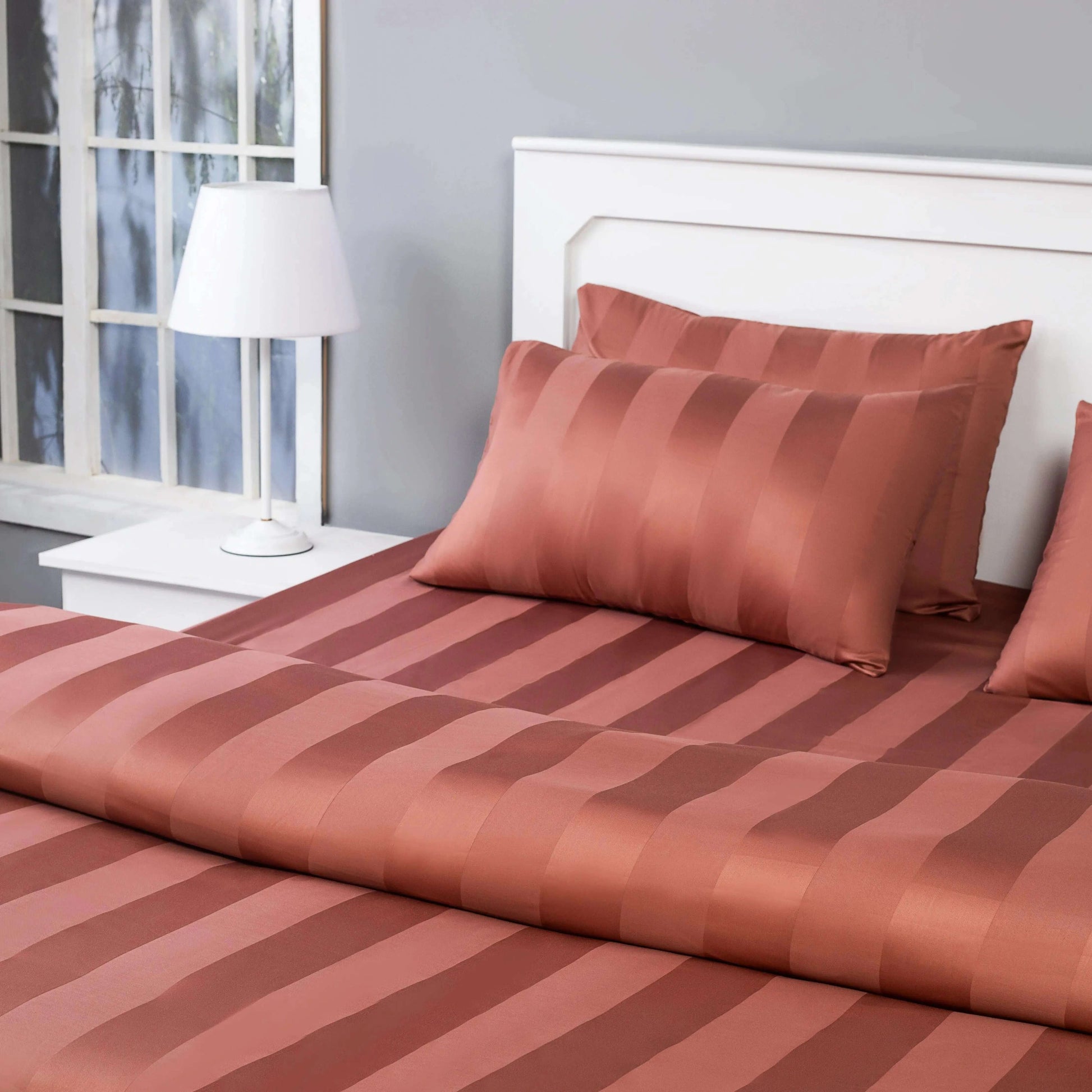 Quilt cover (Pink- wide stripe) - Handmade Stories