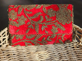 Red and Gold Shoulder Bag - Handmade Stories