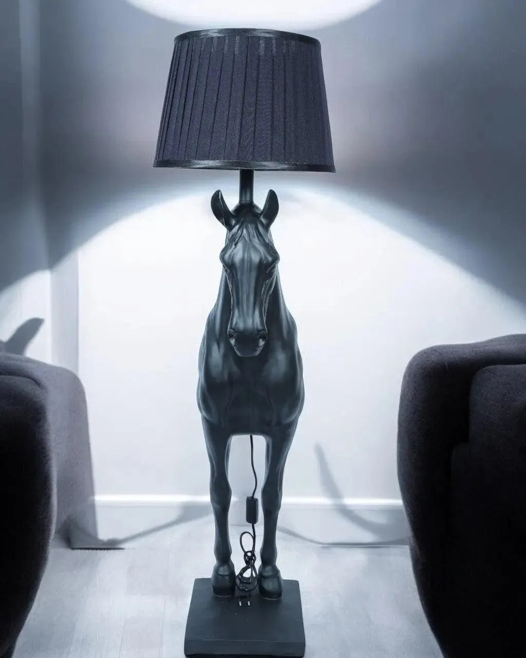 Royal Black Horse Floor Lamp - Handmade Stories