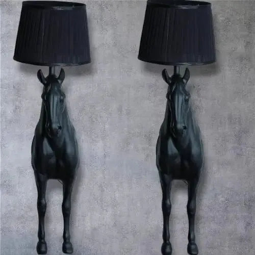 Royal Black Horse Wall hanging Lamp - Handmade Stories