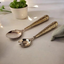 Salad Spoon Set- flat spoon - Handmade Stories