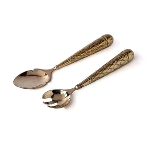 Salad Spoon Set- flat spoon - Handmade Stories