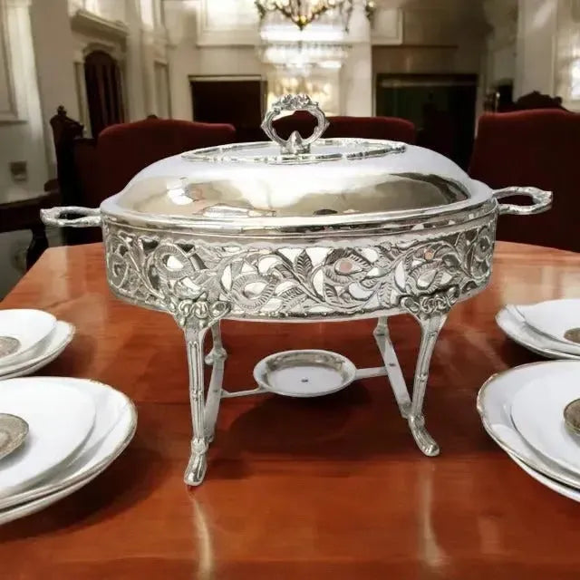 Silver Engraved Chafing Dish