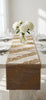 Handmade Beaded Runner - Greyish silver & Gold