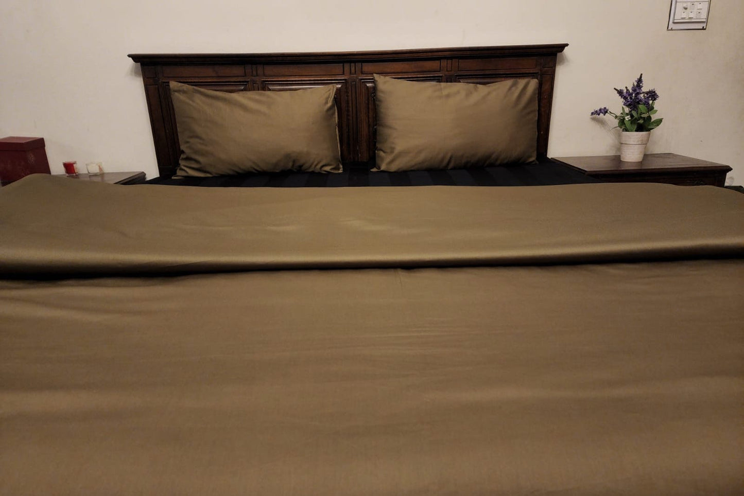 Classic Olive Green Linen Duvet Cover Set