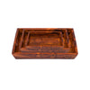 3-Piece Rectangular Wooden Serving Tray Set