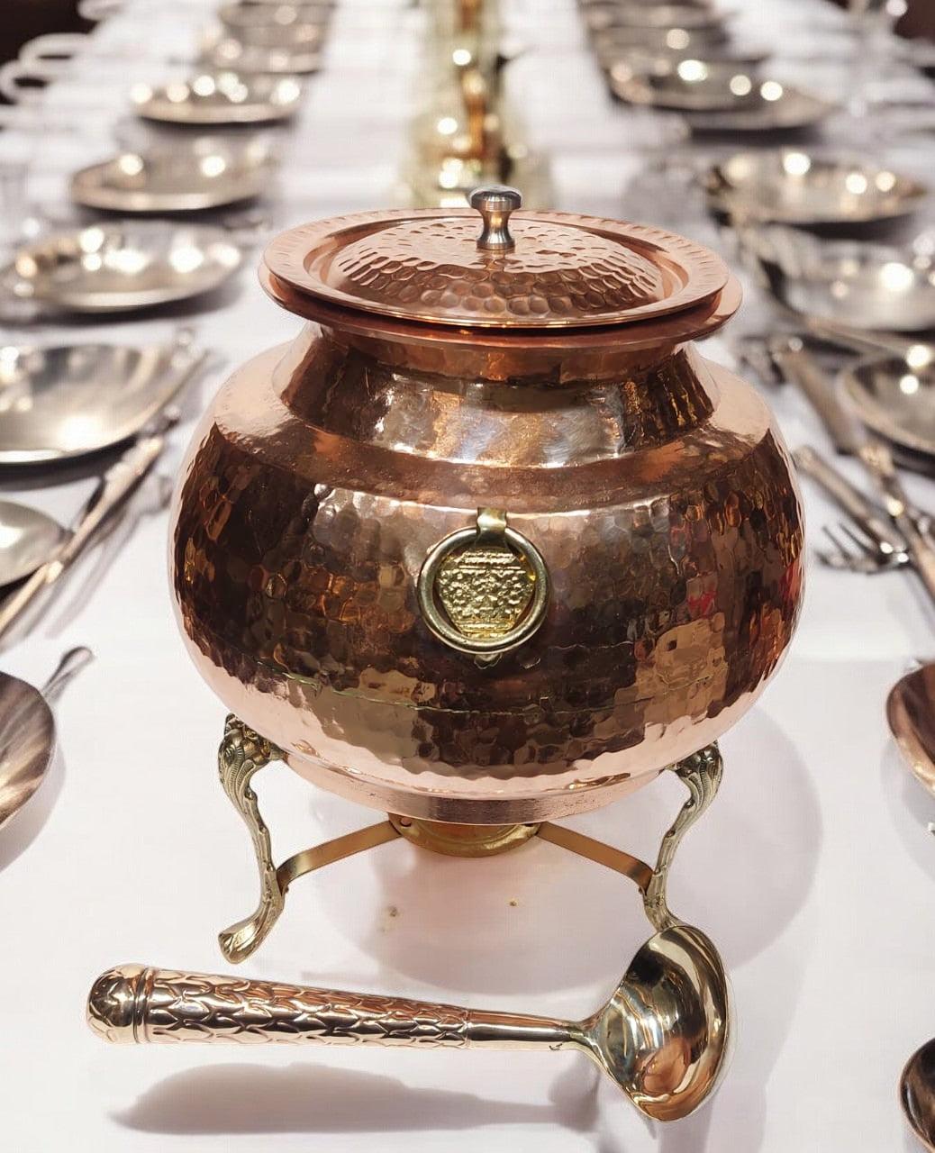 Copper Hammered Chafing Dish (serving 3-4 kg) - Handmade Stories