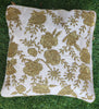 Handmade velvet Cushion Cover (Cream and Gold)