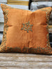 Handmade velvet Cushion Cover (Gold on Mustard)