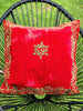 Handmade velvet Cushion Cover (Gold on Red)