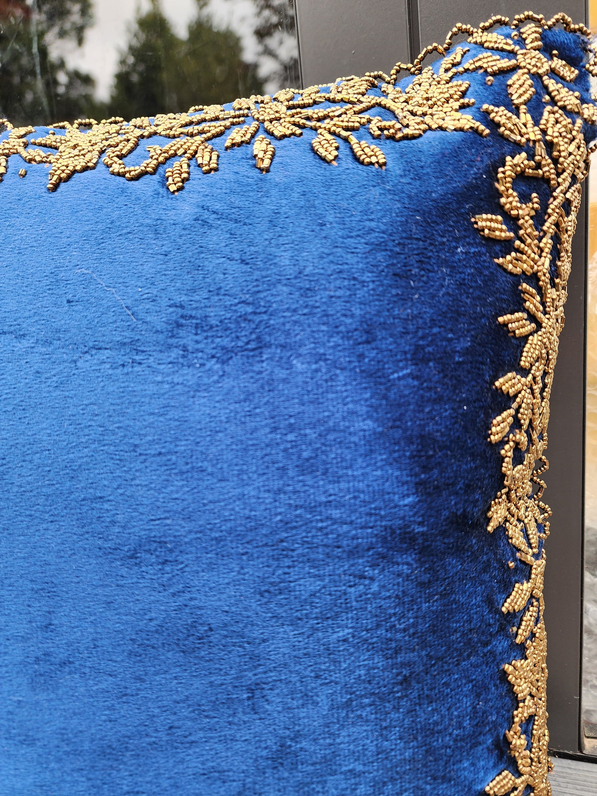 Handmade velvet Cushion Cover (Royal Electric Blue)