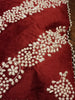 Handmade Velvet Cushion Cover Red Pearl and White (Diagonal)