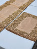 Handmade Beaded Table Runner Set - Beige and Gold (Design No 04)