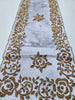 Sky Blue and Gold Handmade Beaded Runner (Rectangle Design 2)