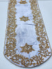 Sky Blue and Gold Handmade Beaded Runner (Oval Design 1)