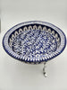 Handpainted ceramic platter with stand