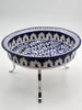 Handpainted ceramic platter with stand