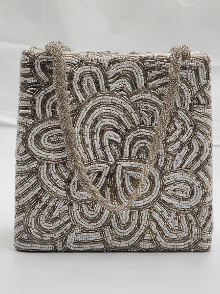 White Beaded Women Handbag