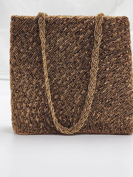 Bronze Beaded Women Handbag