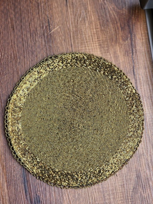 Handmade Gold Beaded Placemat