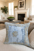 Handmade velvet Cushion Cover (Light blue and Silver)