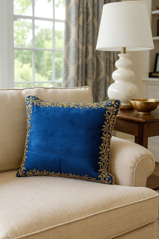 Handmade Velvet Cushion Cover (Cobalt blue)