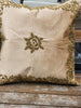 Handmade Velvet Cushion Cover (Beige and Gold)