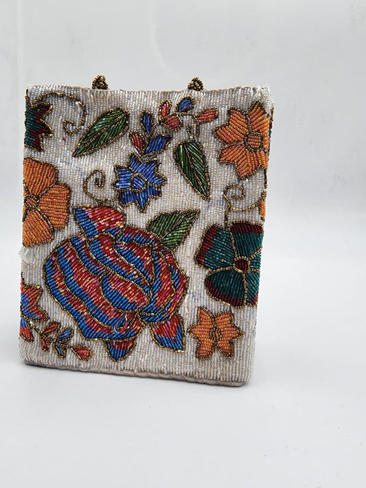 Tropical Bloom Beaded Handbag