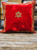Handmade velvet Cushion Cover (Red and Gold)
