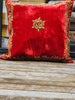Handmade velvet Cushion Cover (Red and Gold)