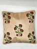 Handmade Velvet Cushion Cover (Beige Red and Green)