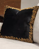 Handmade velvet Cushion Cover (Black and Gold - design 2)
