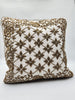 Handmade Velvet Cushion Cover (Ivory white and Gold) Design - 2