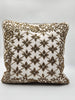 Handmade Velvet Cushion Cover (Ivory white and Gold) Design - 2